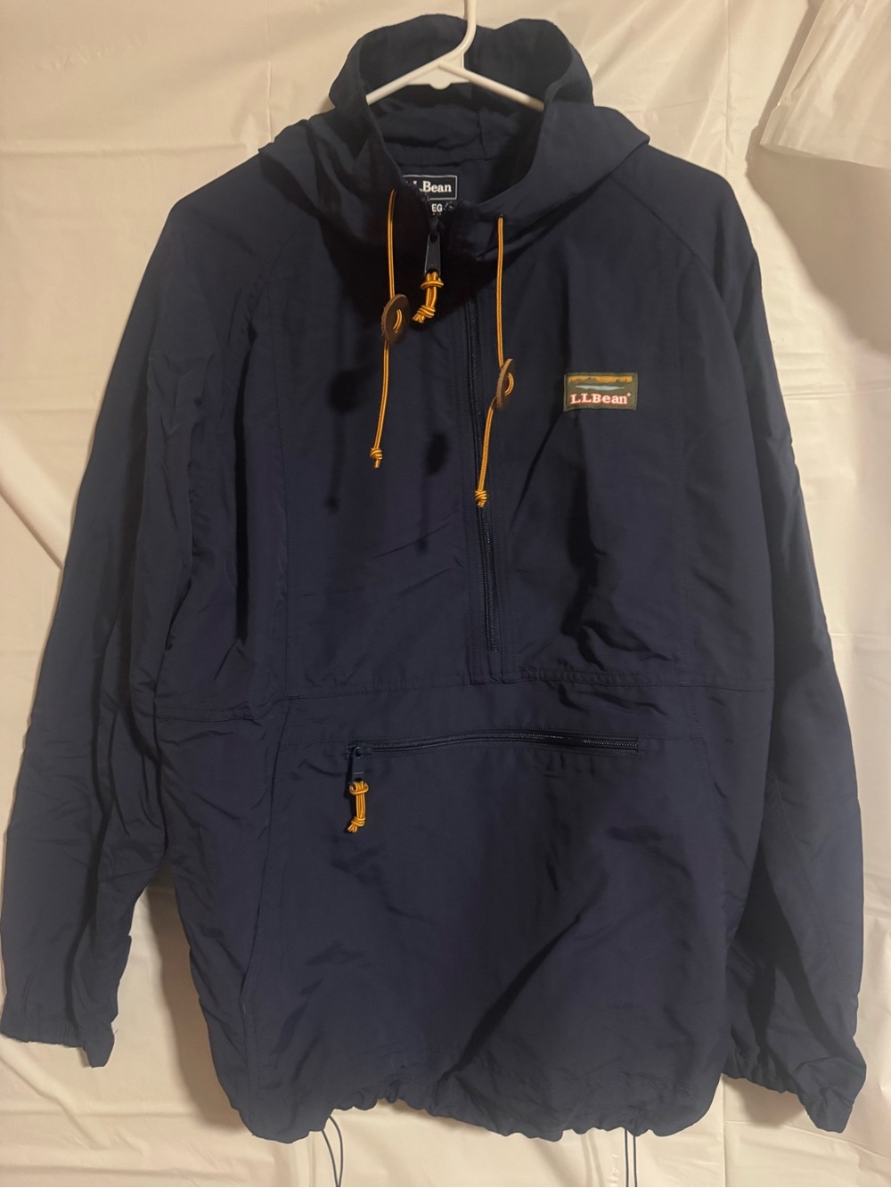 L.L. Bean Navy Jacket with Yellow Drawcords
